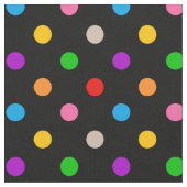 Schwarzes farbenfrohes Regenbogen-Punkte-Design Stoff (Nahaufnahme)