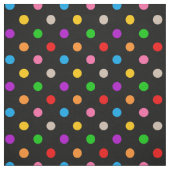 Schwarzes farbenfrohes Regenbogen-Punkte-Design Stoff (Muster)