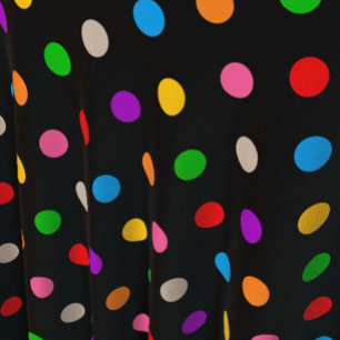 Schwarzes farbenfrohes Regenbogen-Punkte-Design  Stoff