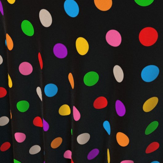 Schwarzes farbenfrohes Regenbogen-Punkte-Design Stoff