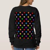 Schwarzes farbenfrohes Regenbogen-Punkte-Design  Sweatshirt (Rückseite)