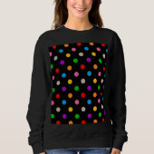 Schwarzes farbenfrohes Regenbogen-Punkte-Design  Sweatshirt (Vorderseite)