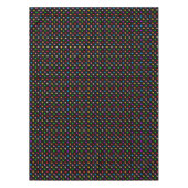 Schwarzes farbenfrohes Regenbogen-Punkte-Design  Tischdecke (Vorderseite)