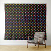 Schwarzes farbenfrohes Regenbogen-Punkte-Design Wandteppich (Beispiel (Horizontal))