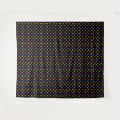 Schwarzes farbenfrohes Regenbogen-Punkte-Design Wandteppich (Vorderseite (Horizontal))