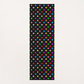 Schwarzes farbenfrohes Regenbogen-Punkte-Design  Yogamatte (Vorderseite)