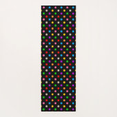 Schwarzes farbenfrohes Regenbogen-Punkte-Design  Yogamatte (Rückseite)