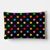 Schwarzes farbenfrohes Regenbogen-Punkte-Design  Zubehörtasche (Rückseite)