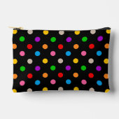 Schwarzes farbenfrohes Regenbogen-Punkte-Design  Zubehörtasche (Vorderseite)