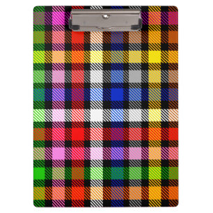 Schwarzes farbenfrohes Twill-Karo-Tartan-Design Klemmbrett