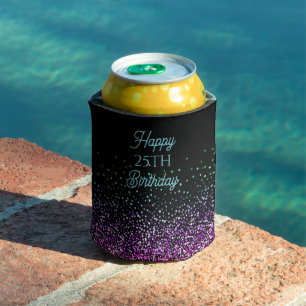 Schwarzes Farbiges Glitter Accent Dosenkühler