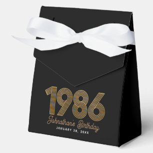 Schwarzes Faux-Gold 1986 40. Geburtstag Geschenkschachtel