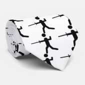 schwarzes fechtendes Symbollogo Krawatte (Gerollt)