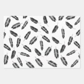 Schwarzes Federmuster Geschenkpapier Set (Vorderseite 2)