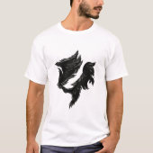 Schwarzes Federpferd – Surreale Schattenform T-Shirt (Vorderseite)
