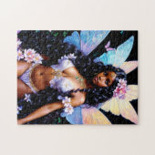 Schwarzes Feenmädchen Nacht Puzzle (Horizontal)