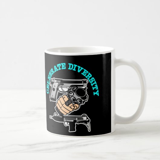 Schwarzes feiern Diversity-Gewehre Kaffeetasse (Rechts)