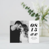 Schwarzes feines italienisches Typografie-Foto Sav Ankündigungspostkarte (Stehend Vorderseite)