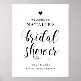 Schwarzes feines Script-Brautparty Willkommen Poster