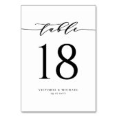 Schwarzes, feines und einfaches Minimalistisches S Tischnummer (Vorderseite)