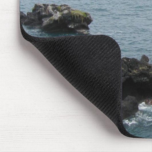 Schwarzes Felsenhawaiianer mousepad (Ecke)