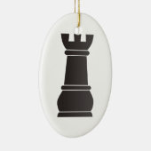 Schwarzes Felsenschachstück Keramik Ornament (Rechts)