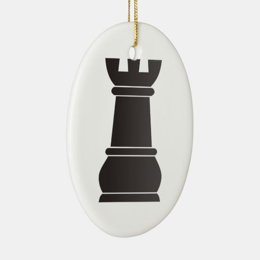 Schwarzes Felsenschachstück Keramik Ornament (Rechts)