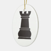 Schwarzes Felsenschachstück Keramik Ornament (Links)