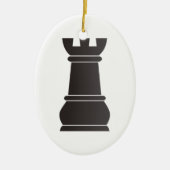 Schwarzes Felsenschachstück Keramik Ornament (Vorne)