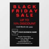 Schwarzes Fenster für den Geschäftsfreitagsverkauf Fensteraufkleber (Blatt)