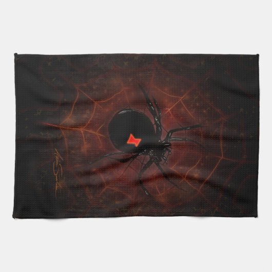 Schwarzes Fenster (Signature-Design) Küchentuch (Horizontal)