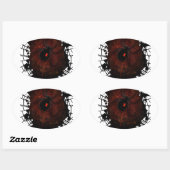 Schwarzes Fenster (Signature-Design) Ovaler Aufkleber (Blatt)