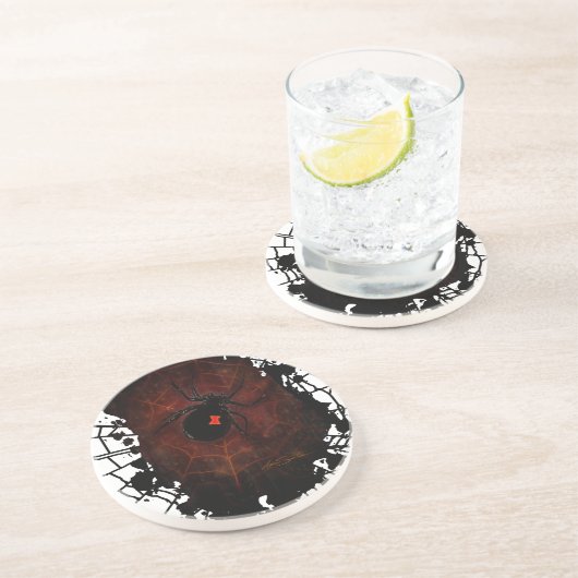 Schwarzes Fenster (Signature-Design) Untersetzer (Seite)