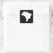 Schwarzes festliches Brasilien in Emporio Moffa Quadratischer Aufkleber (Tasche)