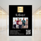 Schwarzes Firmenlogo Foto: QR-Code willkommen Poster
