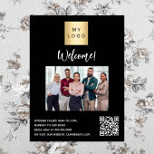 Schwarzes Firmenlogo Foto: QR-Code willkommen Poster