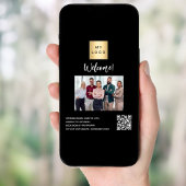 Schwarzes Firmenlogo Foto: QR-Code willkommen Poster