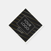 Schwarzes Firmenlogo für gestreifte Unternehmen Serviette (Ecke)