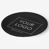 Schwarzes Firmenlogo für moderne Unternehmen Pappteller (Schrägansicht)