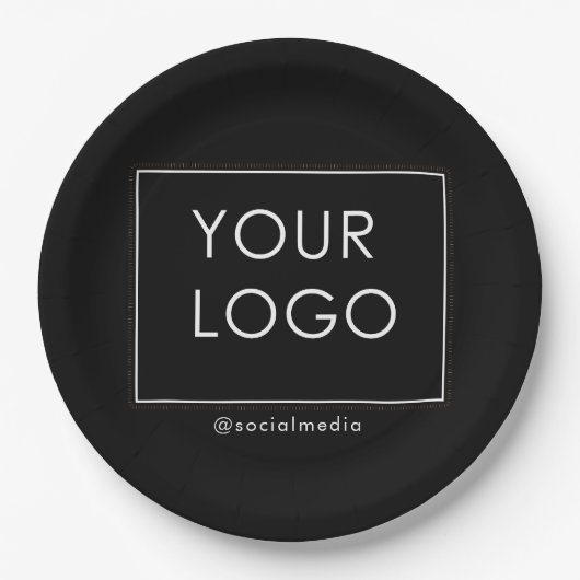 Schwarzes Firmenlogo für moderne Unternehmen Pappteller (Vorderseite)