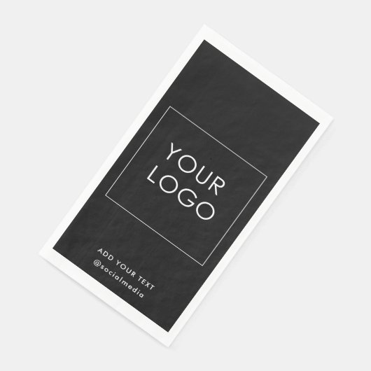 Schwarzes Firmenlogo für moderne Unternehmen Serviette (Ecke)