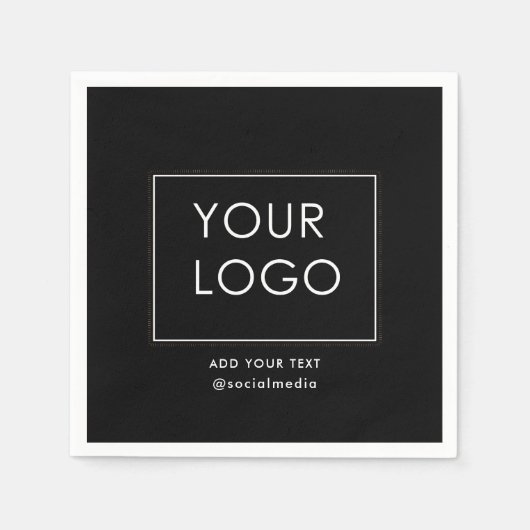Schwarzes Firmenlogo für moderne Unternehmen Serviette (Vorderseite)