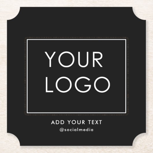 Schwarzes Firmenlogo für moderne Unternehmen Untersetzer (Vorderseite)