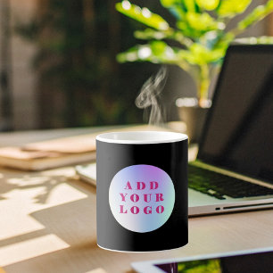Schwarzes Firmenlogo Kaffeetasse