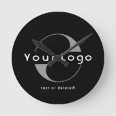 Schwarzes Firmenlogo Minimale Markenfirma Wall Runde Wanduhr (Vorderseite)