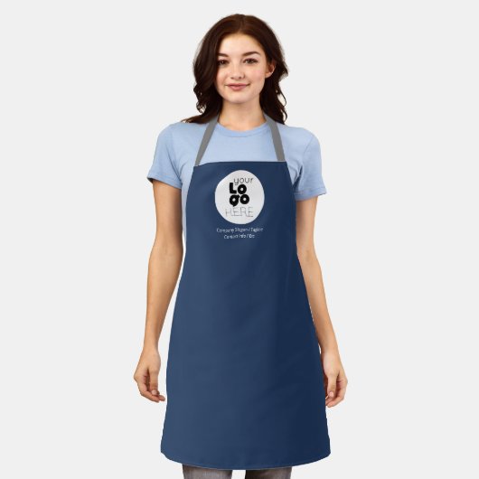 Schwarzes Firmenlogo / Navy Blue Staff Uniform Schürze (Getragen)