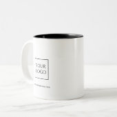 Schwarzes Firmenlogo Rechteckige Kaffee-Tasse Zweifarbige Tasse (Vorderseite Links)