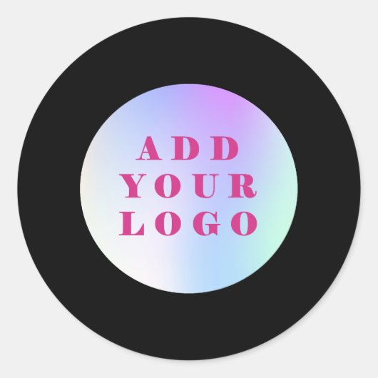 Schwarzes Firmenlogo Runder Aufkleber (Vorderseite)