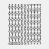 Schwarzes Fischgrät geometrisches nahtloses Muster Fleecedecke (Vorderseite)