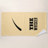 Schwarzes flaches Strandhandtuch mit Whisker-Muste (Vorderseite)